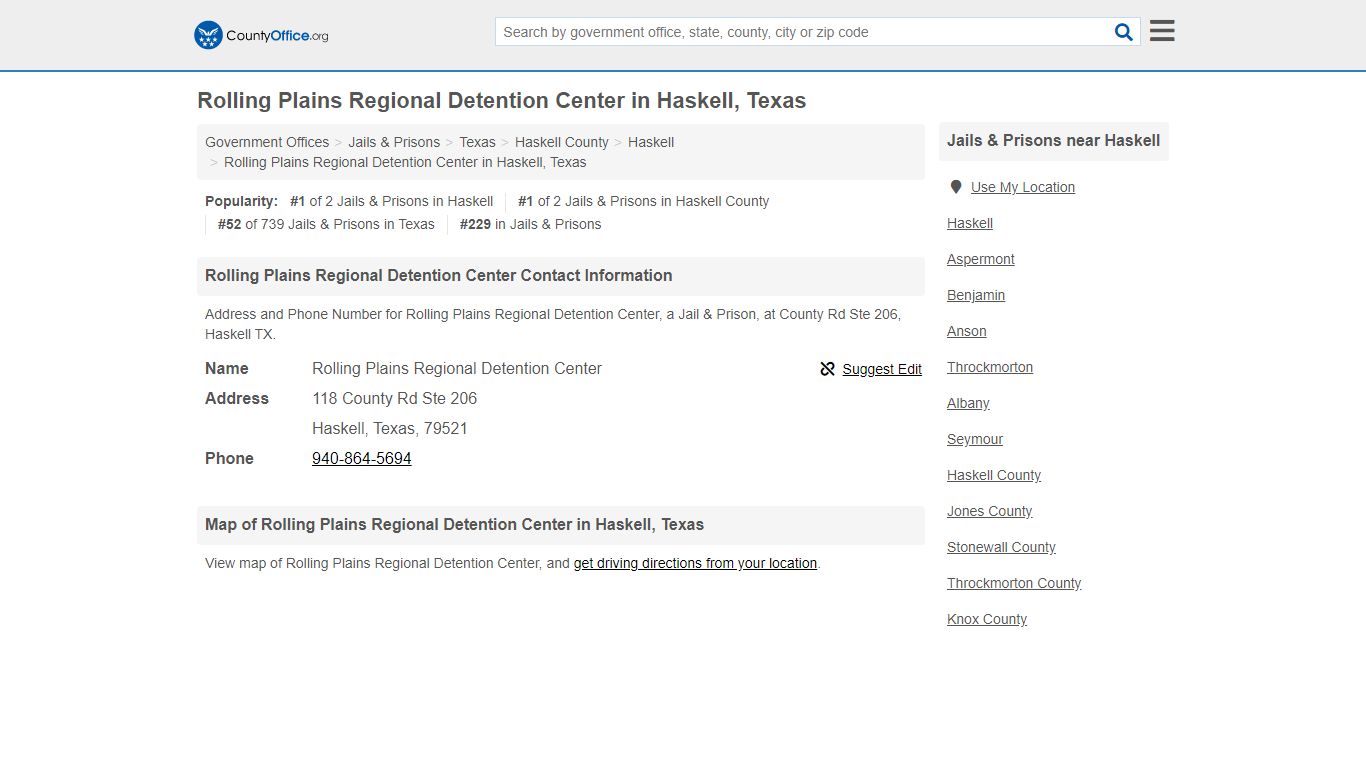 Rolling Plains Regional Detention Center - Haskell, TX ...